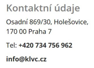 Mezi kontaktními údaji na webu KLV Consulting stále číslo mobilu Pavla Kočalky
